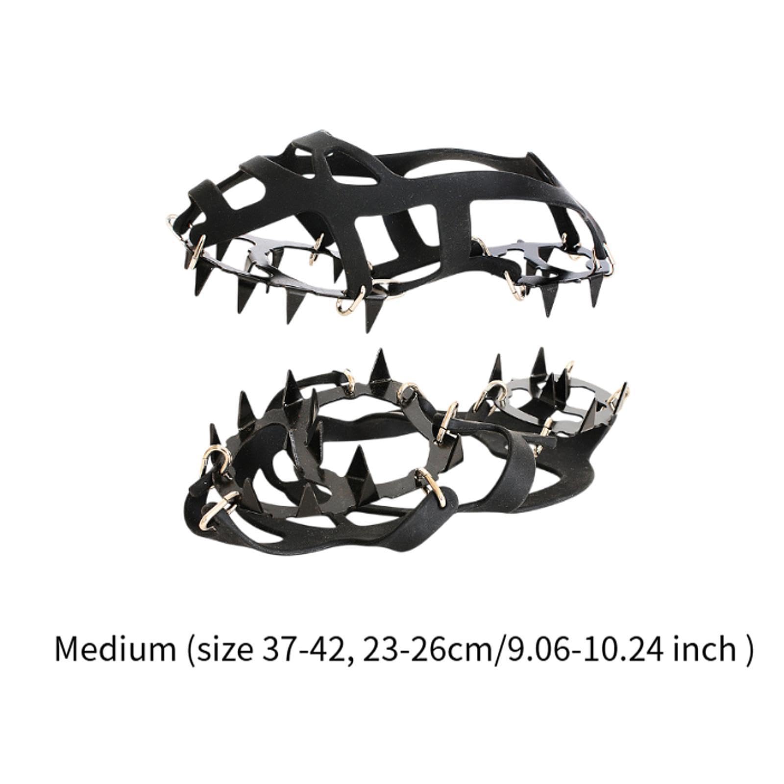 LOVIVER Crampons Chaussures Spécial Neige Glace 18 Pointes Silicone Acier Manganèse Adaptés à La Marche Course Plein Air Escalade