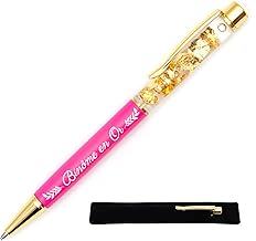 Stylo personnalisé Binôme en Or, Rose - Stylo à la Feuille d'or avec gravure laser, cadeau personnalisé binôme original et chic