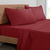 Vista 28 de Mejoroom Sábanas a rayas tamaño completo - sábanas de lujo de 1800 hilos con bolsillo profundo de 16 pulgadas, colección de ropa de cama de alta