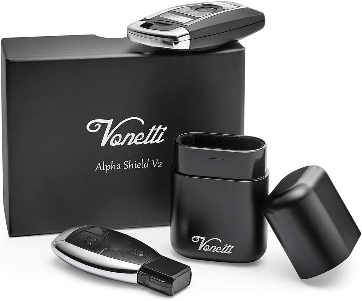 VONETTI Bello Faraday Box for Car Keys- Anti-Theft Car Key Signal Blocking Pouch, RFID Keyless Entry Key Fob Protector & Blocker Blocking Cages- Car Accessories Gift for Men and Women