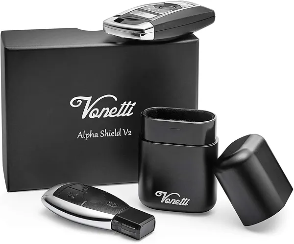 VONETTI Bello Faraday Box for Car Keys- Anti-Theft Car Key Signal Blocking Pouch, RFID Keyless Entry Key Fob Protector & Blocker Blocking Cages- Car Accessories Gift for Men and Women