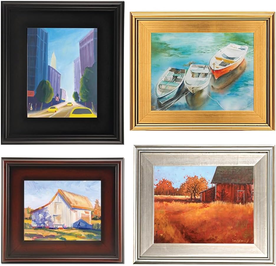 Creative Mark Plein Air Style Frame, Hand Leafed Gold, 3x4-2.75" Wide Moulding with 1/2" Rabbet Depth, Open Back W/O Glazing, Museum Quality, For Art Panels, Stretched Canvas, Pictures & More