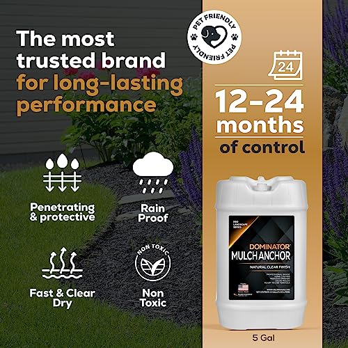 image for Dominator Mulch Anchor 5 Gallon - Mulch Glue for Landscaping, Pea Grav