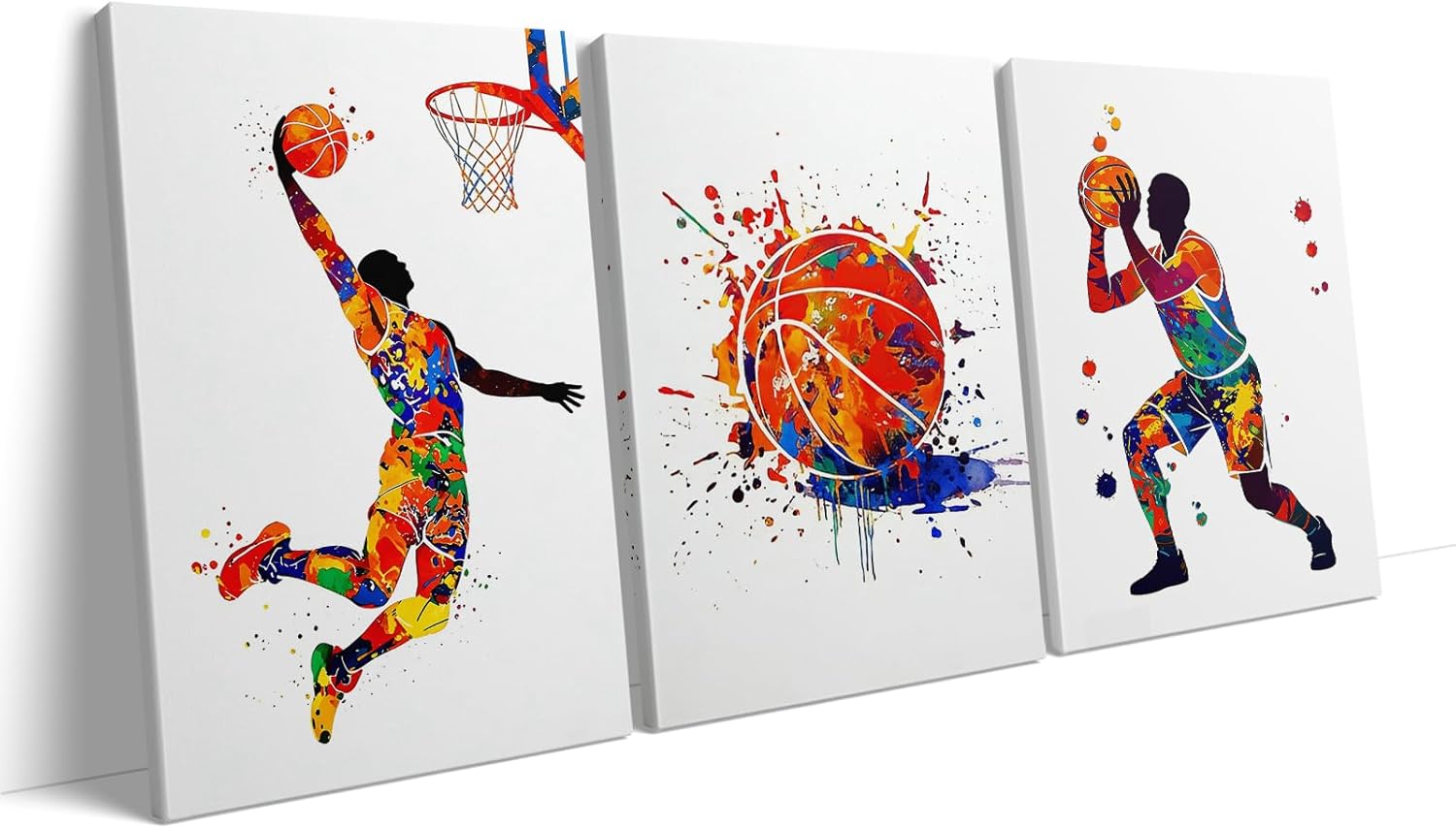 Luxey Aura Black and White Basketball Wall Art Sports Picture Basketball Poster Framed Gift for Boy's Bedroom Gym Decor Gifts to Basketball Player