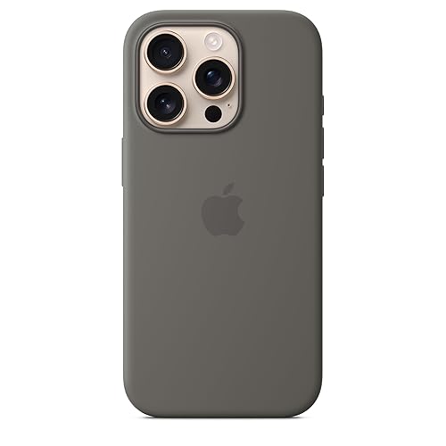 Apple iPhone 16 Pro Silicone Case with MagSafe and Camera Control: Lightweight Phone Case, Wireless Charging Compatible, Smooth Matte Finish; Stone Gray