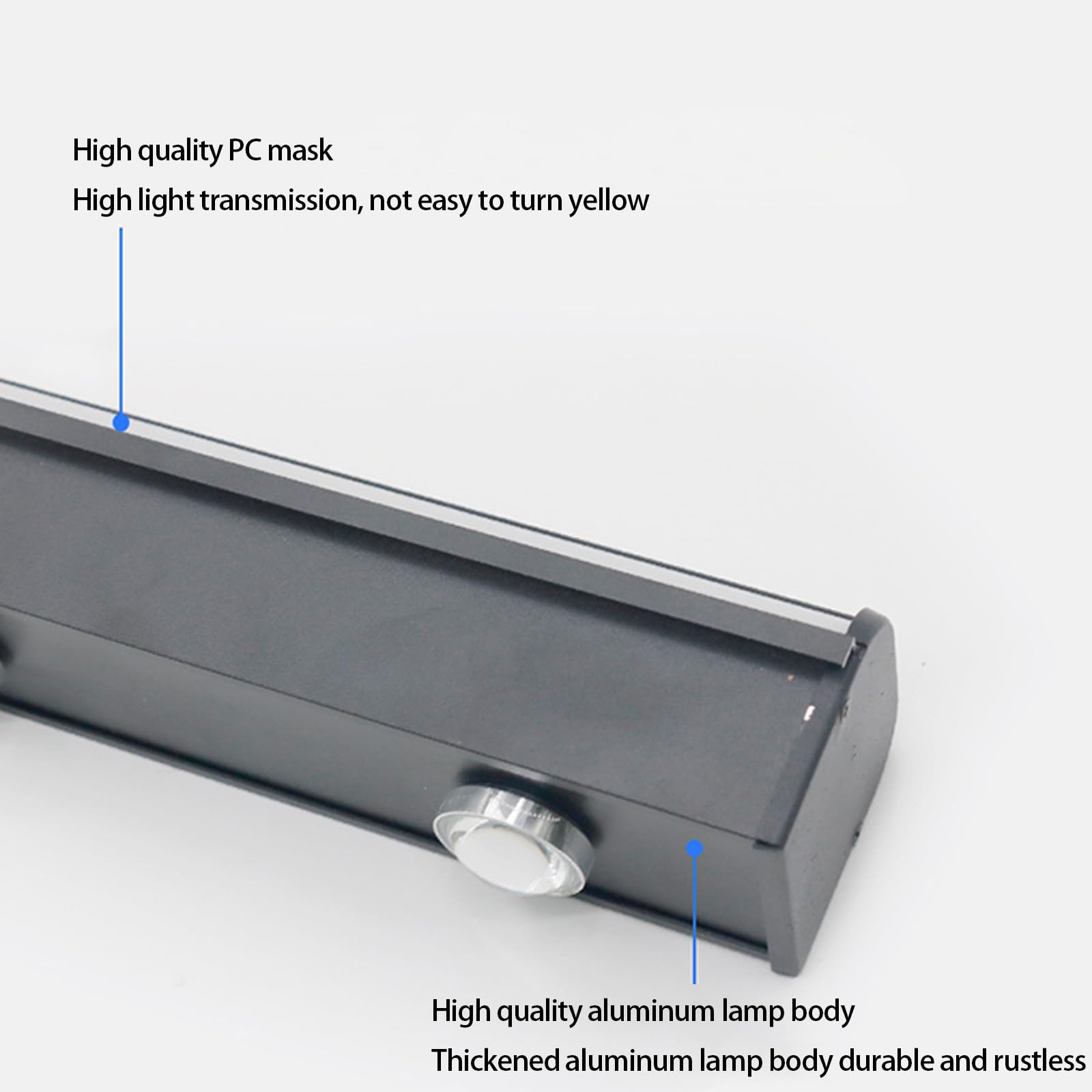 Apliques LED de Pared para Exteriores, IP65, Impermeables, Modernos, Negros, rectangulares, de Aluminio con Foco para Caminos, pasillos, terrazas y baños (100 cm, luz Blanca).