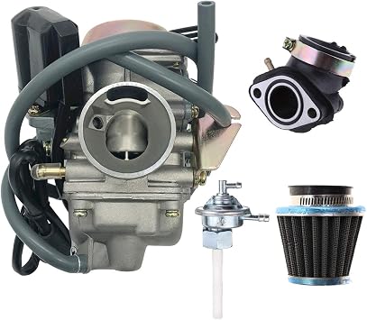 Ruijie PD24J 24mm 152QMJ 157QMI GY6 150CC المكربن لـ GY6 150CC 4 سكوتر السكتة الدماغية الدراجة Taotao Baja Roketa Sunl JCT ATM50 كربوهيدرات المحرك مع محول صمام الهواء بمحول الوقود