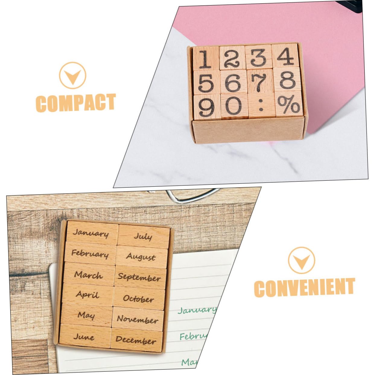 HOMSFOU 6 Set Sigillo digitale in legno francobolli TIMBRI DEL DIART journaling timbro pianificatore TIMPS DI RACCHBOBILE timbri per il fai da te timbro numerico datari gomma da cancellare