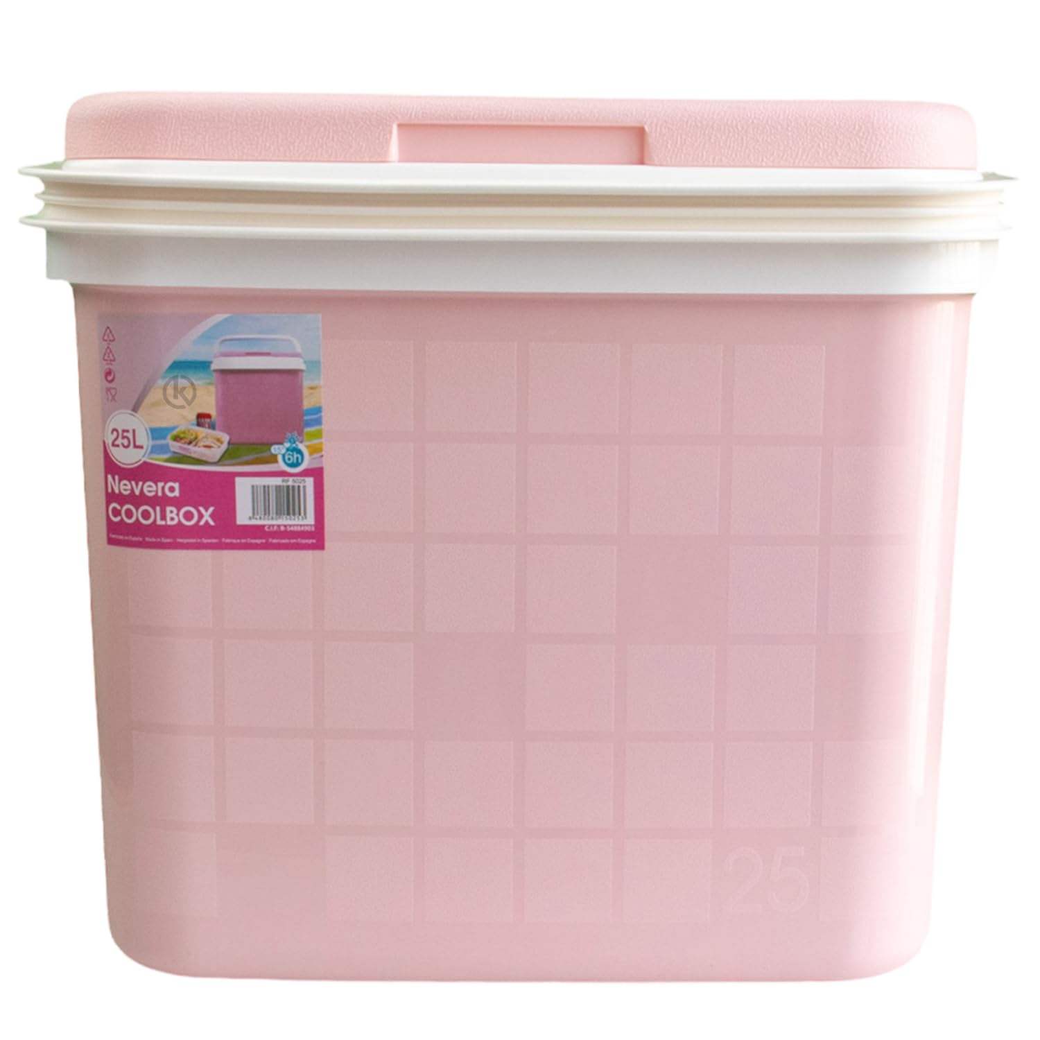 KROWN - Nevera Portátil Térmica, Color Pastel, Polipropileno, Ideal para Actividades al Aire Libre en el Jardín, Camping, Barbacoas, Picnic, Playa, Caja Rígida Térmica