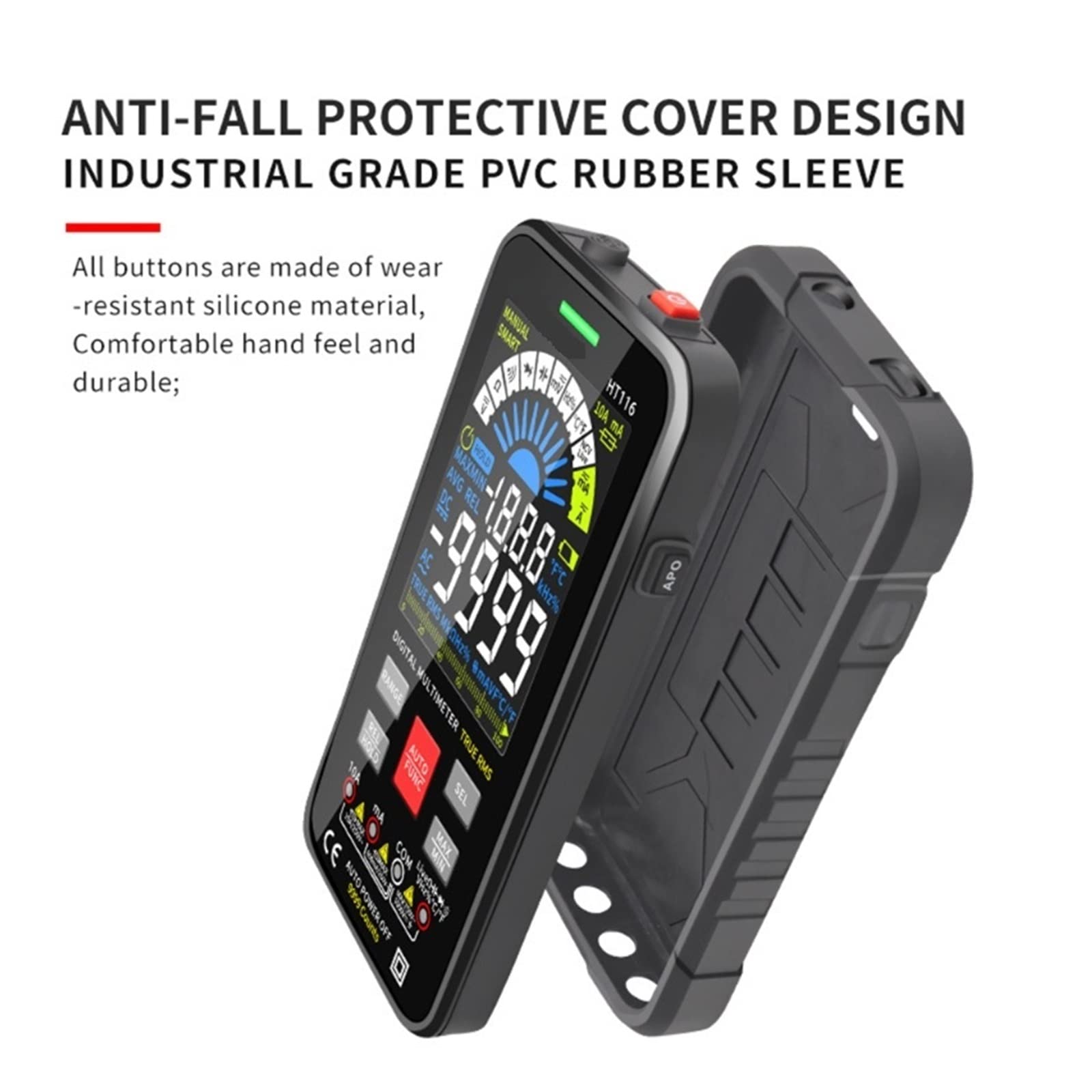 Multimètre numérique Intelligent Rechargeable Multimètre numérique 9999 Compte Le testeur Automatique de voltmètre Mesure avec précision la résistance au Courant de Tension