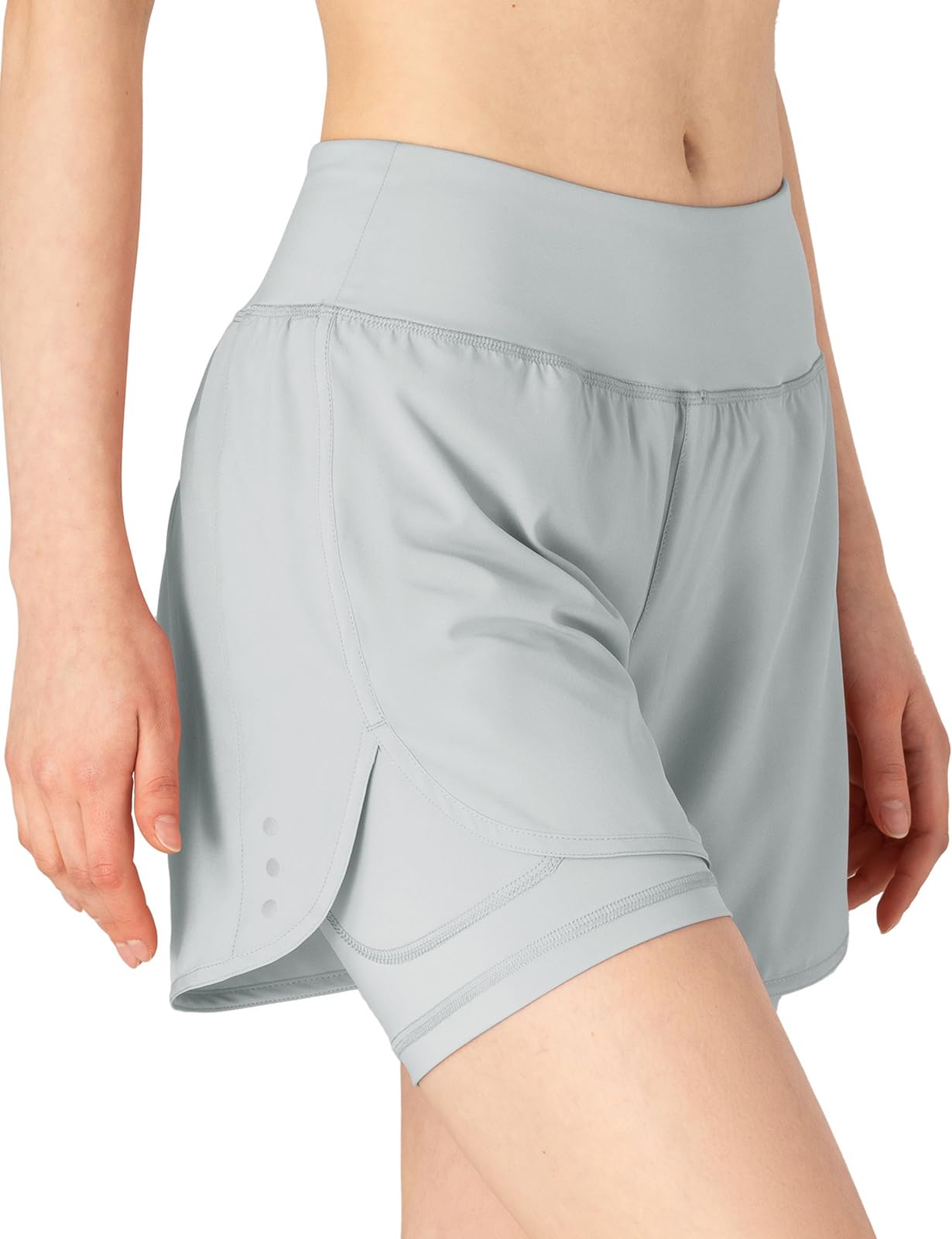 donhobo Damen Sport Shorts Sommer 2 in 1 Kurze Hosen Schnelltrocknende Laufshorts Fitness Yoga Jogging Training Sporthose