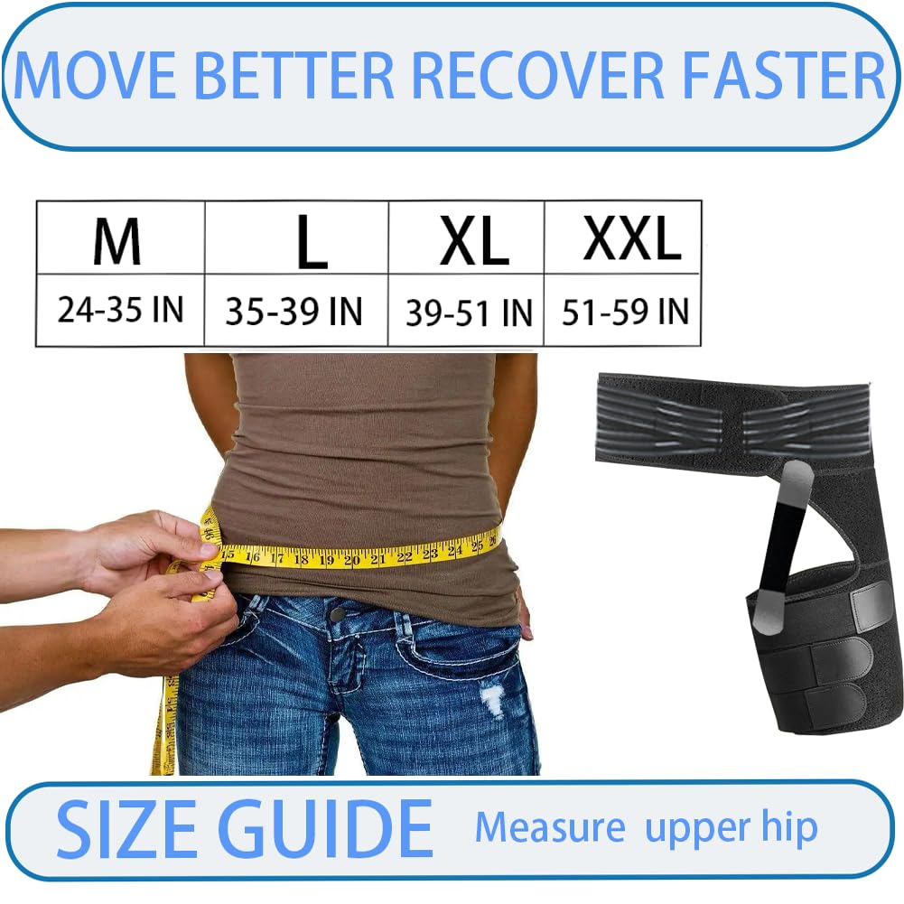 Thigh Compression Sleeve | Hip & Groin Wrap for Support | Hamstring Compression Sleeve for Women & Men(Large, RIGHT LEG)