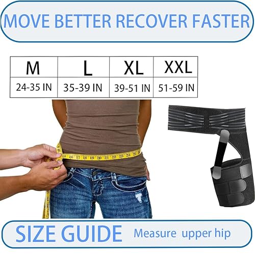 Miniatura 5 de Manga de compresión para muslos  Dispositivo de alivio del dolor de ciática de cadera  Manga de compresión de isquiotibiales e ingle para alivio del
