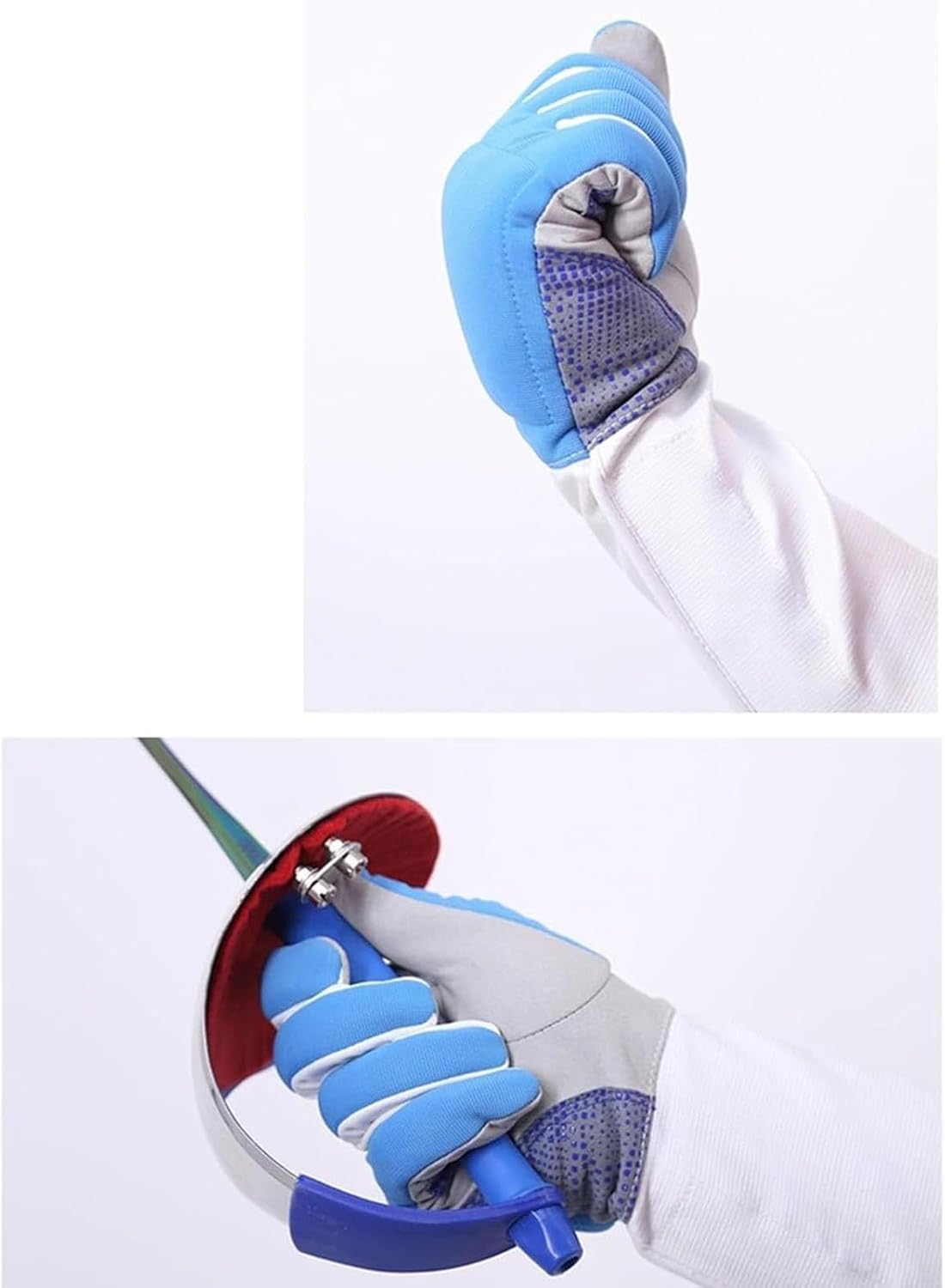 Fencing Glove, Fencing Gloves for Adult Children, Mittens for Daily Fencing Bout Practice, Washable Anti-Skid Practice Gloves Artificial Leather Mitten(Size:7#,Color:Left Hand)