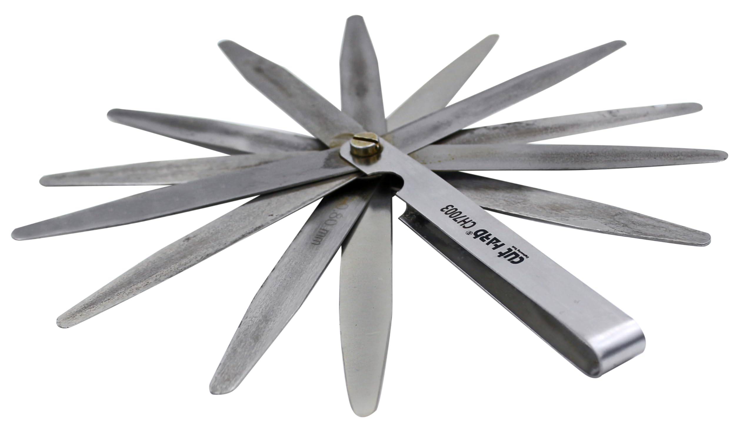 CUTHARD Thickness Feeler Gauge with 13 Blades (4”/100mm), 0.05mm to 1.00mm, Stainless Steel Valve Measuring Tool 3