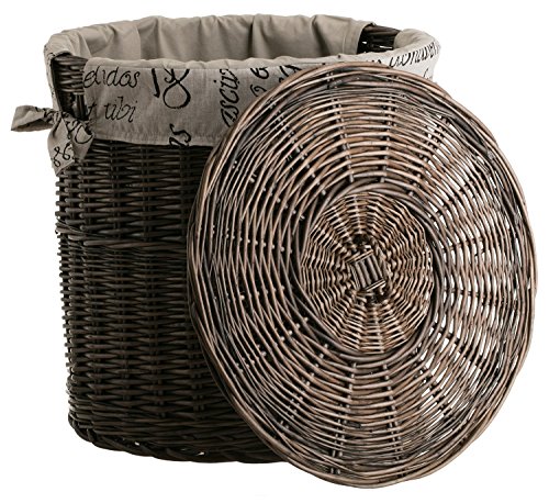 Coffre ronde en osier e-wicker24, corbeille de rangement premium