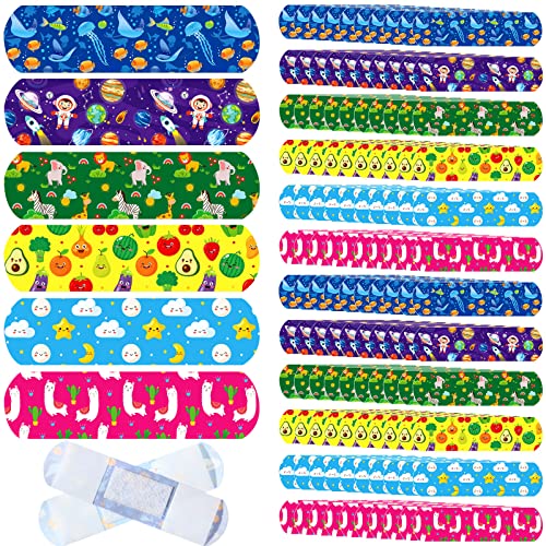 210 Pcs Kids Cartoon Bandages, Cute Kids Bandages Bulk, Colorful Adhesive Bandages Waterproof Pe Repair Tape Knuckle Stickers For Children Toddlers Cuts Scrapes Burn Flexible Protection (Cute Style) #TOP9