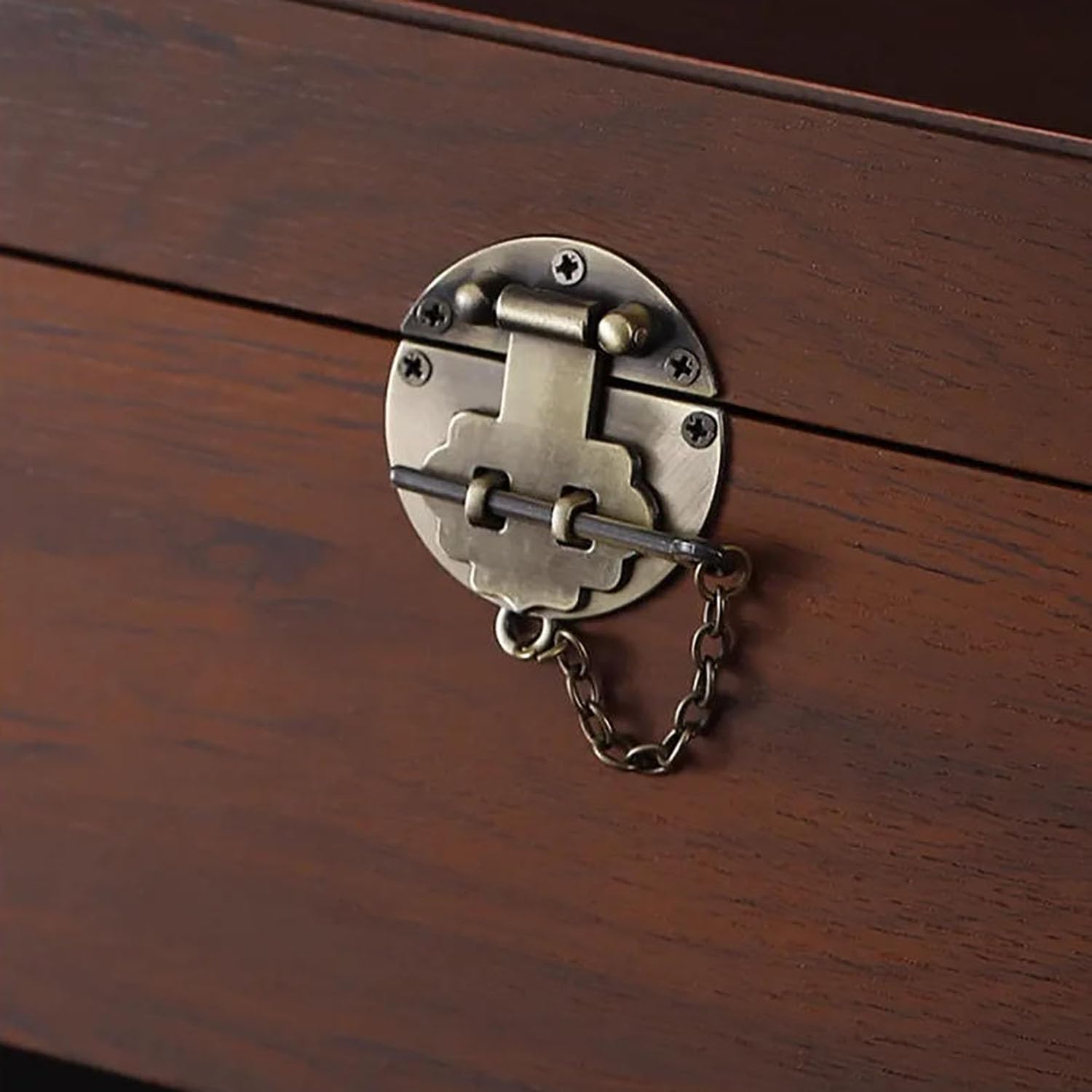 2 pcs Bronze-Colored Buckle Locks Retro-Style Decorative Padlocks with Screws Suitable for Wooden crates toolboxes Small Jewelry Boxes, etc
