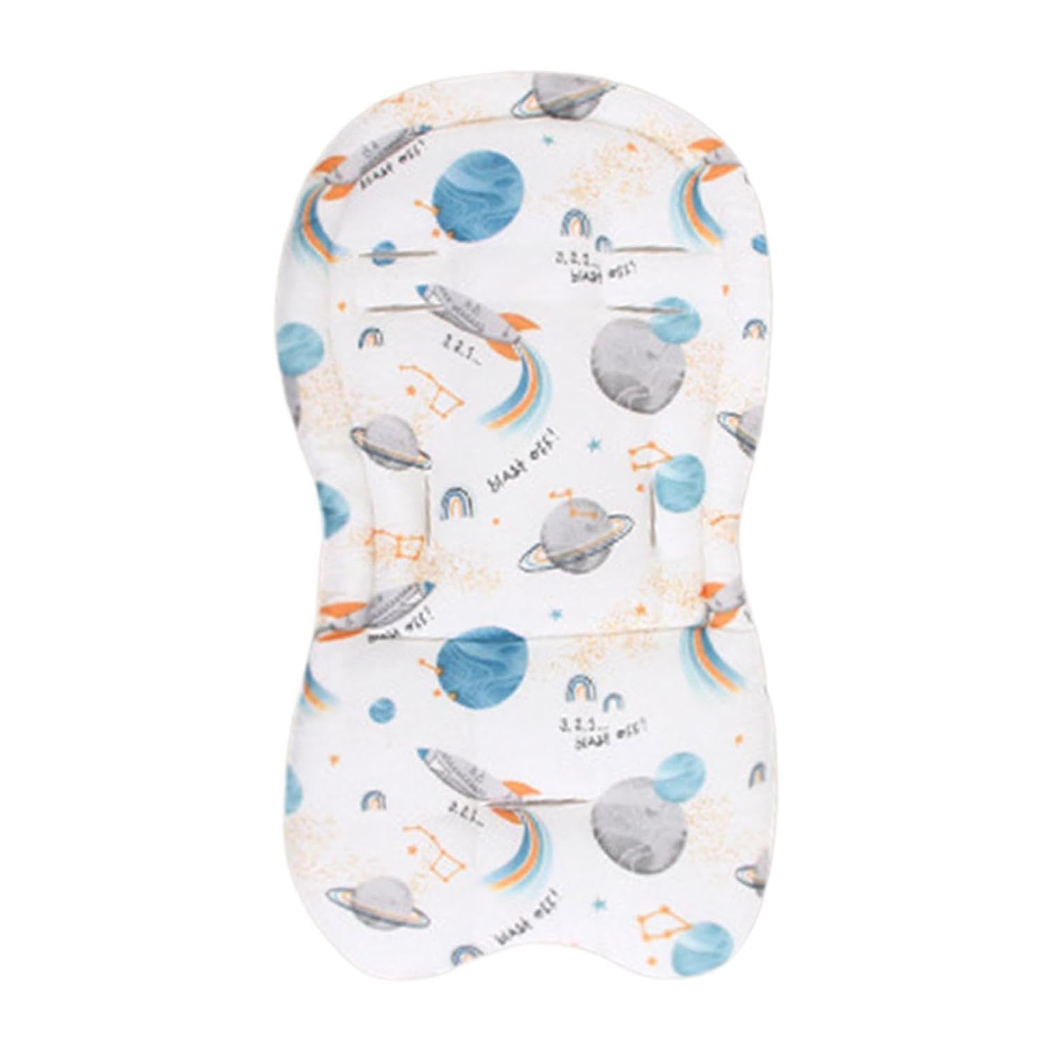 Infants Car Seats Insert Baby Stroller Cushion Breathable Cute Pattern Soft High Chair Pad Head Body Supports for Bouncer Baby, Planets