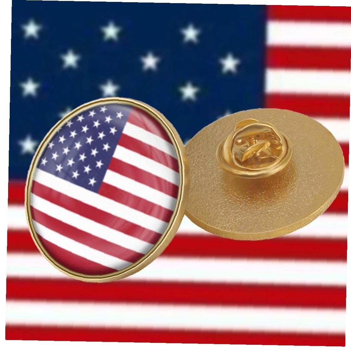 10 Spille Bandiera Americana USA - Per Cappello O Cravatta, Giorno Dell'Indipendenza - Foto 7