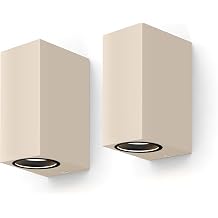 CALEX Smart Outdoor Wall Light, Vertical Rectangular, RGB, Sand, 2 Pack