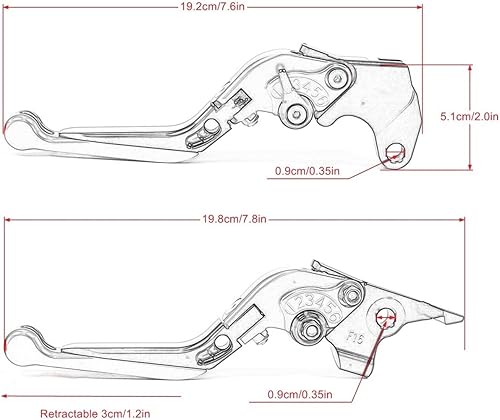 Miniatura 5 de Accesorios de motocicleta Palancas de embrague de freno plegables ajustables extensibles para Ducati Scrambler 2006-2016 ScramblerStreet Desert Sled