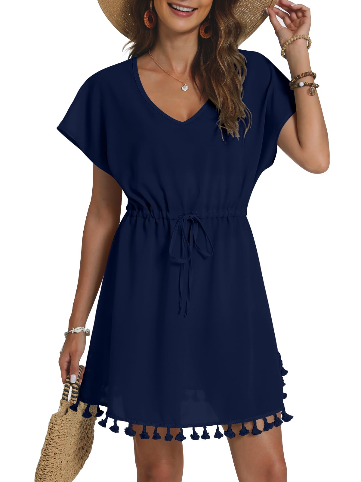 yincro Womens Swimsuit Coverup Bathing Suit Cover Ups Beach Swim Cover Up Dress with Tassel-picture-52