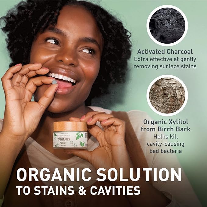 Miniatura 3 de TANIT Pastillas de pasta de dientes Hydroxiapatite - Masticables, sin agua, aptas para viajes, pasta de dientes sin plástico en tarro de vidrio -