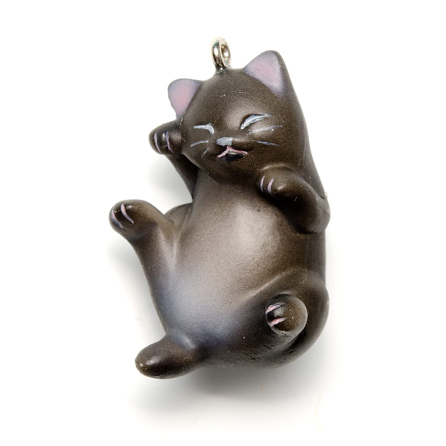 No.2824 ジャンピングねこのチャーム 【名入れ】knot charm （2個入