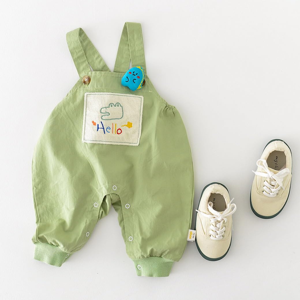 Baby Boys Girls Tuta di jeans Denim Taglia 74/80/86/92/98 Salopette Simpatici pantaloni con bretelle ricamati con cinturini regolabili per ragazzi e ragazze