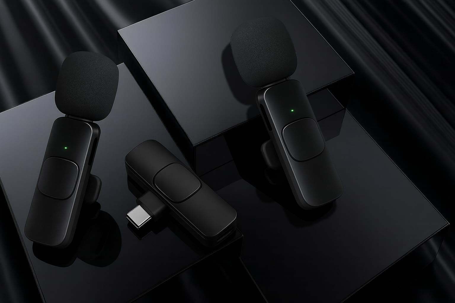 Micro Cravate sans Fil pour iOS/Android, Plug & Play, Réduction Intelligente du Bruit, Enregistrement Vidéo/Vlog/Podcast, 2 Mics, sans Application, USB-C & iOS Compatible (Beige)
