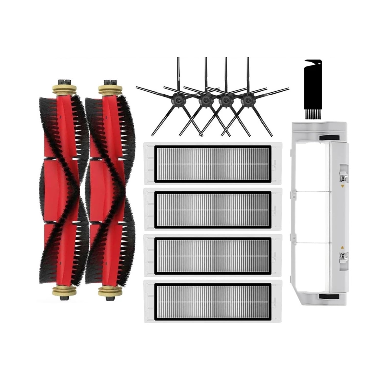 PORRSYDCD Main Side Brush Filter，Compatible With Xiaomi 1 / 1S SDJQR01RR SDJQR02RR SDJQR03RR，Compatible With Roborock E2 E3 E4 E5 S4 S4 Max S5 Robot Vacuum Cleaner Parts(Set F)