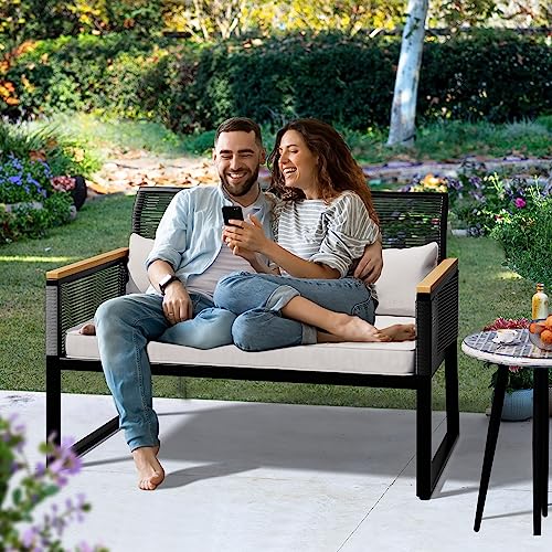 Yitahome MAYIHBW38W Patio Loveseat Wicker Outdoor Furniture thumb #1