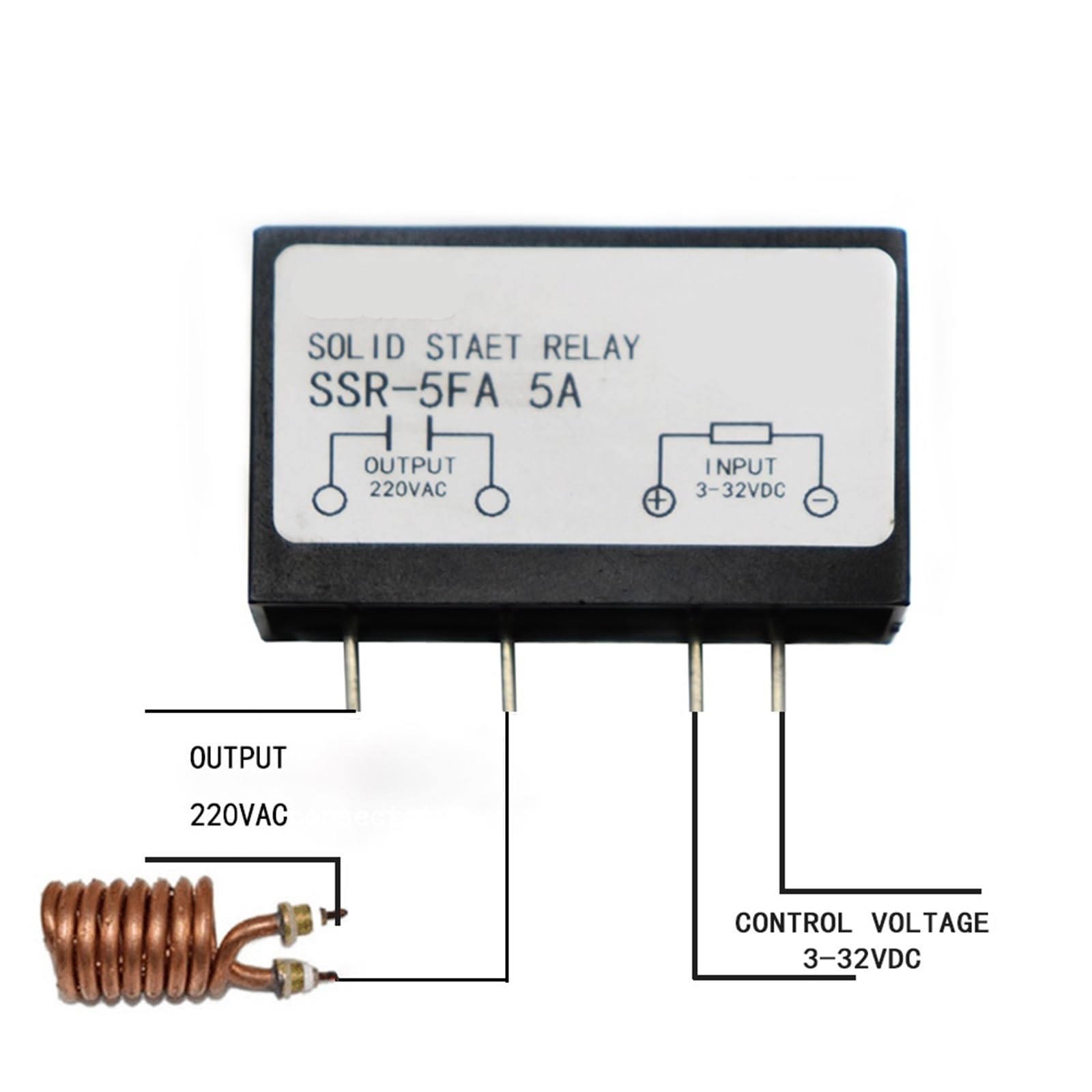 1 pz PCB SSR-3FA SSR-5FA SSR-8FA SSR-D3803HK D3805HK D3808HK Dedicato con Pin 3A 5A 8A DC-AC Relè a Stato Solido(8FA)