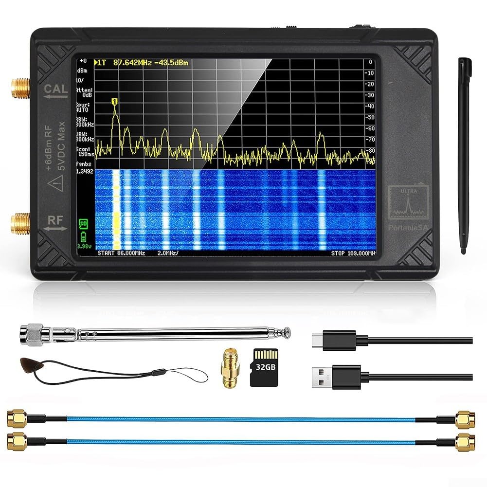 Professioneller Spektrumanalysator mit 4 Displays, Spektrumanalysatoren für Ultra 100 kHz 5 3 GHz, 32 GB V0 4 5 1 4 Zoll Display Tiny Spectrum Analyzer für Ultra 100 kHz - 5,3 GHz mit 32 GB V0.4.5.1