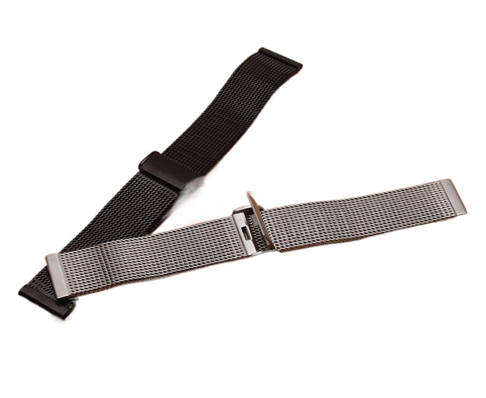 YINGO Wysokiej Jakości Akcesoria Watchband Moda Zegarki Mężczyźni Paski Bransoletka 18m 20mm 22mm 24mm Shark Mesh Stainless Steel Metal Black
