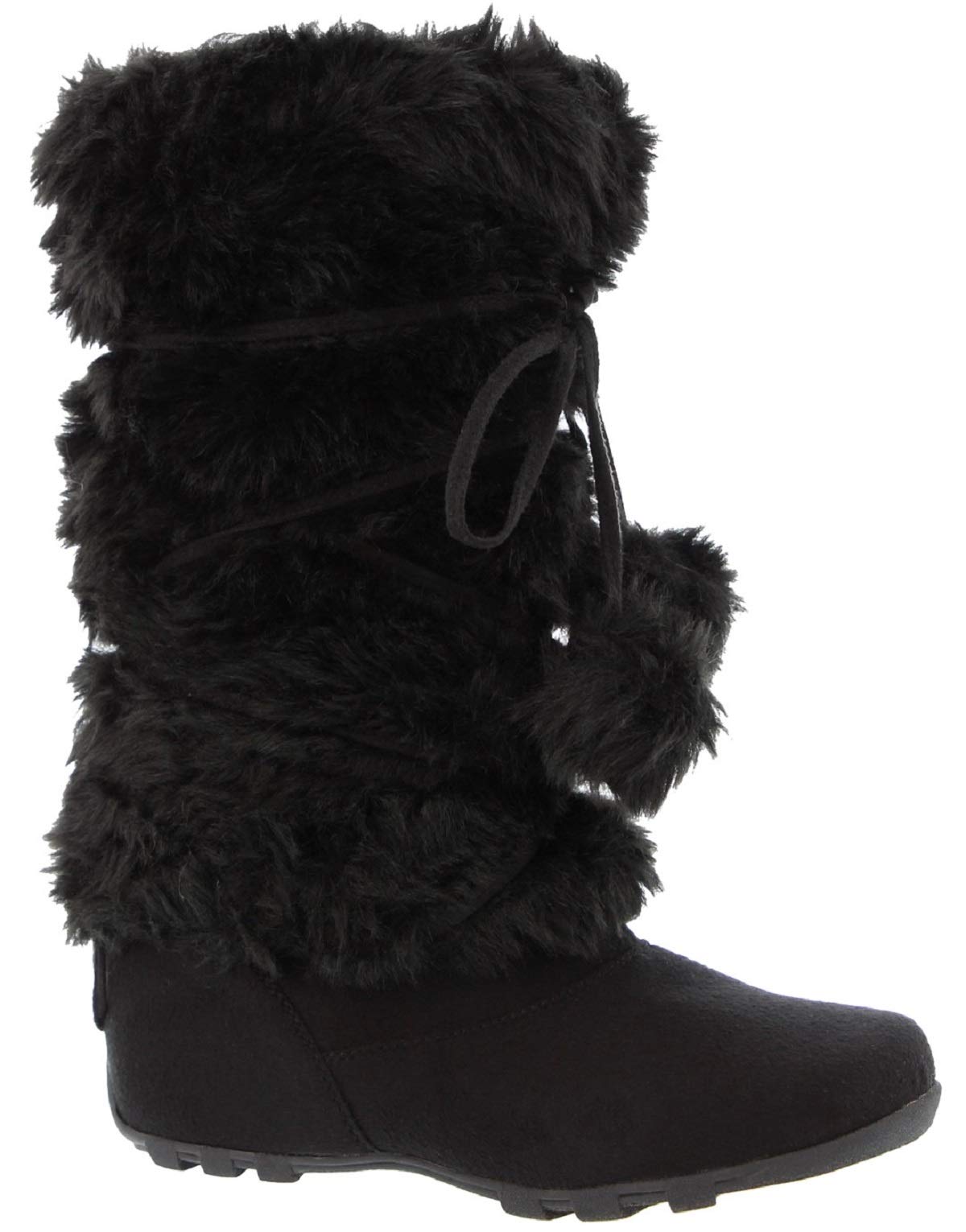 Blossom Talia-Hi Women Mukluk Faux Fur Boot Mid Calf Winter 9 Black