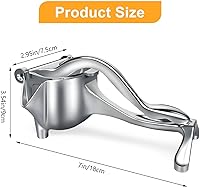 Vista 7 de Exprimidor manual de limón, exprimidor de limón, exprimidor de cítricos de mano, prensa de cítricos de acero inoxidable, exprimidor de frutas