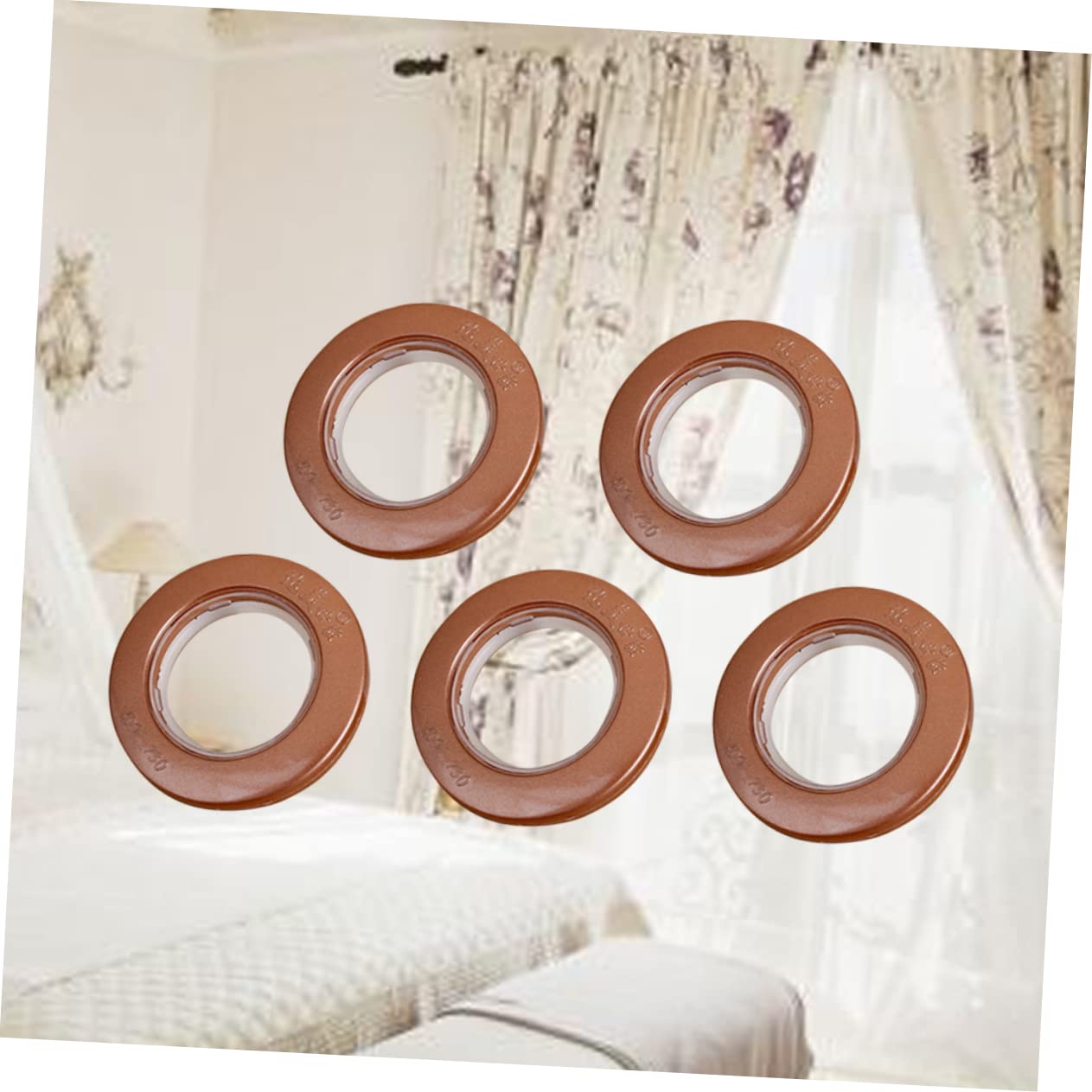 Anelli per Tende da Doccia 85 Pezzi Metallo Coffee Finitura Elettroplaccata | Superficie Liscia, per Drappe e Curtain, Uso in Camere da Letto e Docce