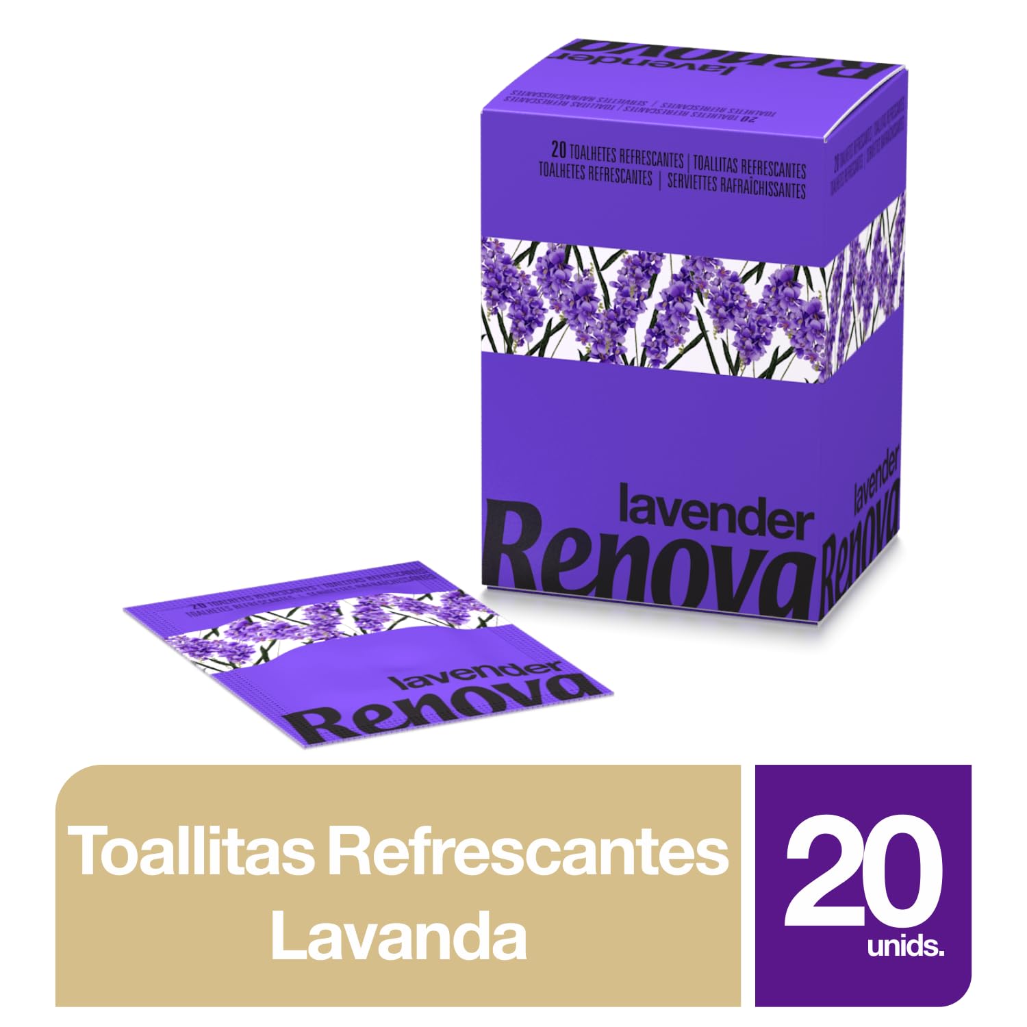 Renova Toallitas Refrescantes De Lavanda - 20 Toallitas