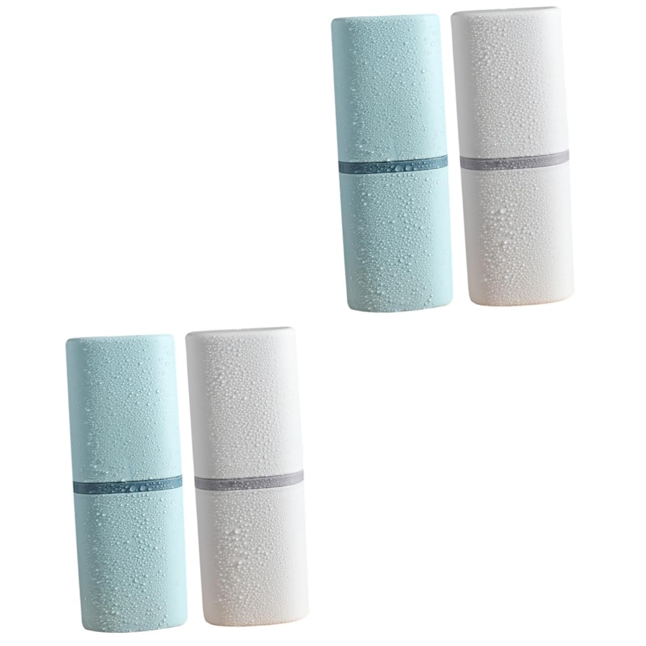 Ipetboom 4pezzi Porta Spazzolino e Tazza Da Viaggio Contenitore Per Igiene Design Compatto e Portatile Per Uso Domestico e Viaggi Bianco