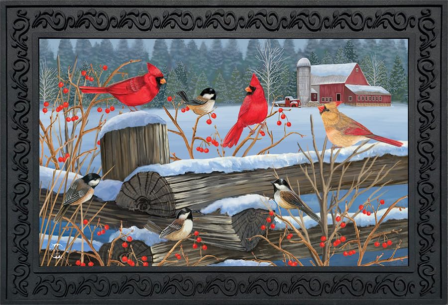 Briarwood Lane Birds of Winter Cardinals Doormat