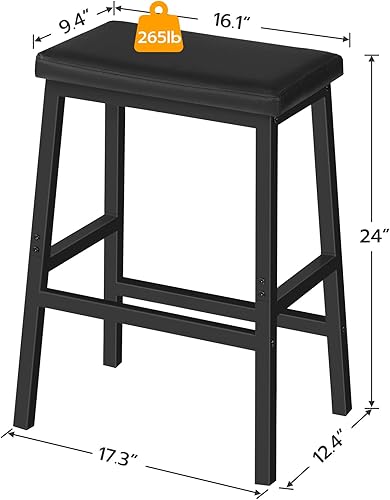 Miniatura 3 de HOOBRO Taburetes de bar, juego de 2 sillas de bar, taburetes de bar de altura de mostrador, taburetes de bar de 24 pulgadas para encimera de cocina,