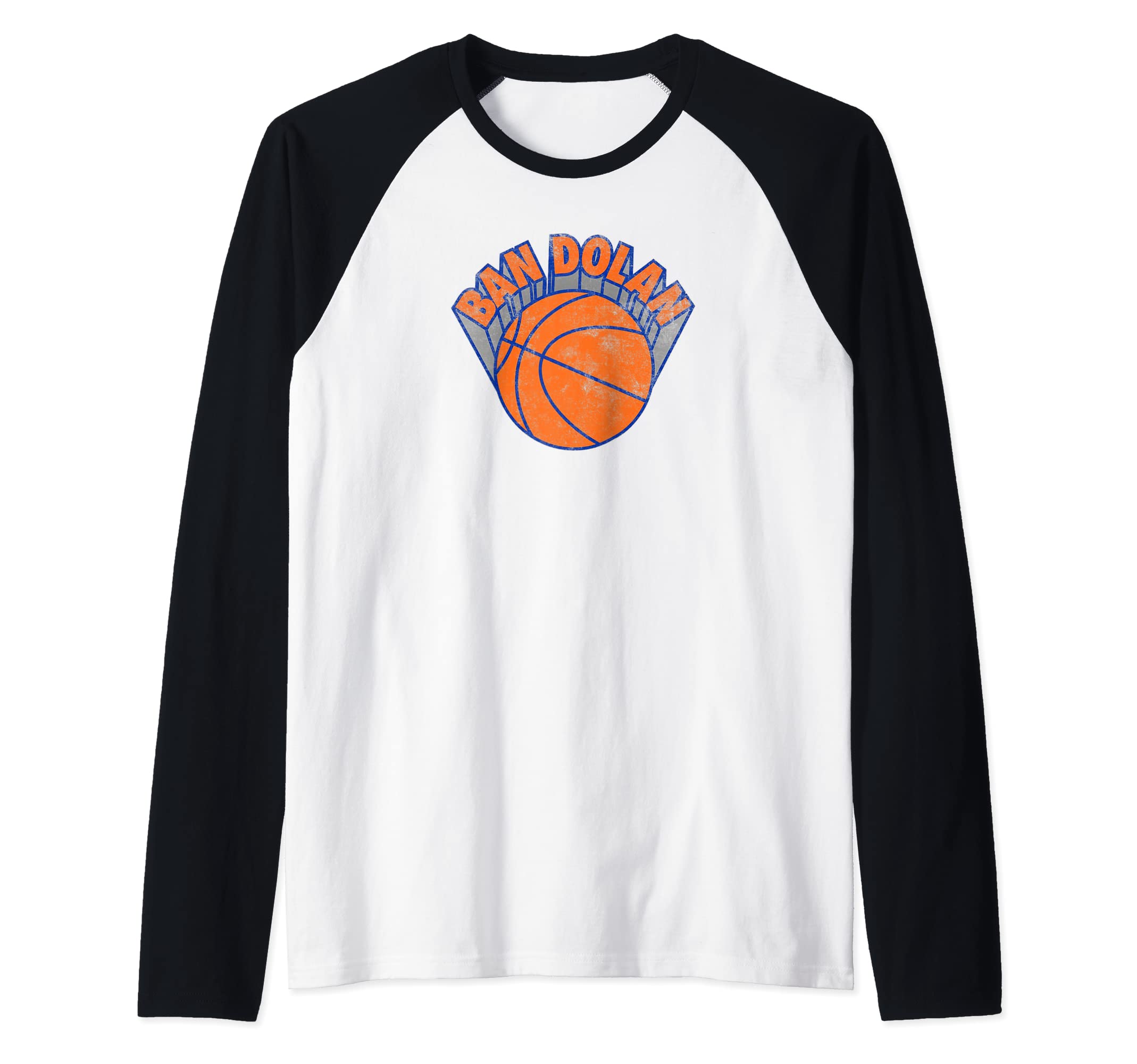 Ban Dolan Basketball Distressed Raglan Baseball Tee