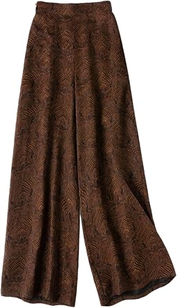 HangErFeng Fragrant Cloud Silk Jacquard Trousers Elastic Waist Side Pockets Pants 109
