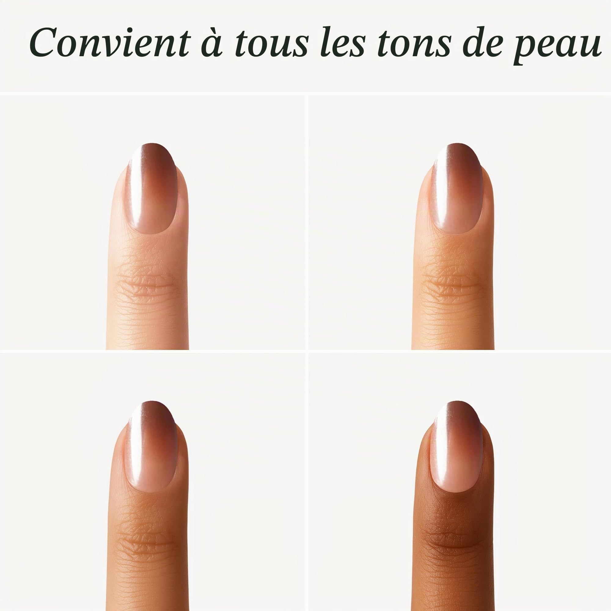DOONAILS® Lot de 30 faux ongles à presser en gel souple Brownie - Ronds courts - Marron nude - Ombre chromé - Ongles à coller - Couverture complète - Qualité salon