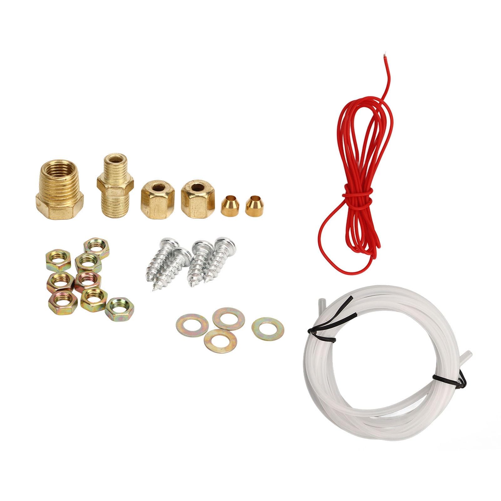 Aramox Kit de Calibre Triple para Automóvil, Kit de Calibre Triple para Automóvil de 52 Mm Esfera Blanca 12 V Presión de Aceite Voltímetro de Temperatura del Agua Medidor de