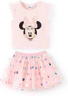 Frozen Toddler Girl Outfits 2 Piece Skirt Set Ruffle T-Shirt and Tutu Skirts Outfit Girls Casual Summer Dress - Buy now