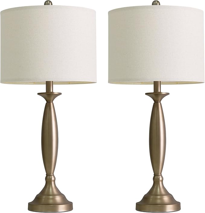 Oneach Juego de 2 Lámparas de Mesa 28" Oro Cálido con Puerto USB miniatura 8