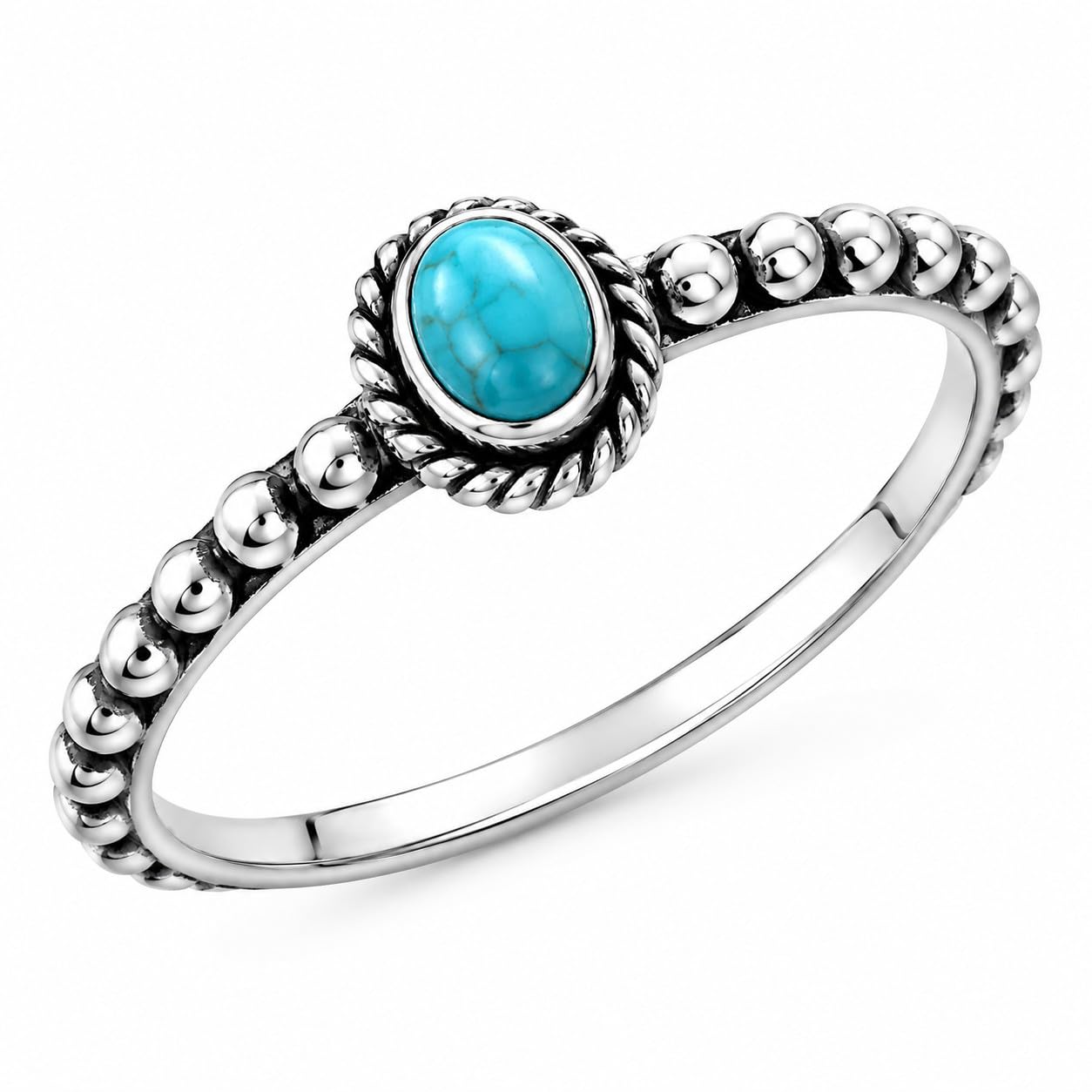 Anillo de mujer de piedra preciosa curativa natural turquesa, anillo pequeño estilo Bali, anillo solitario, anillo bohemio, anillo delicado, anillo del día de la madre